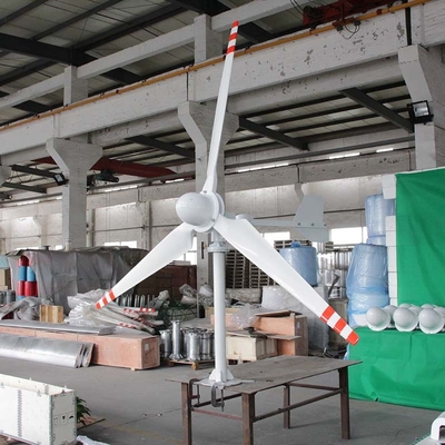 ब्लू होममेड अल्टरनेटर विंड टर्बाइन 50KW 380V निकला हुआ किनारा कनेक्शन